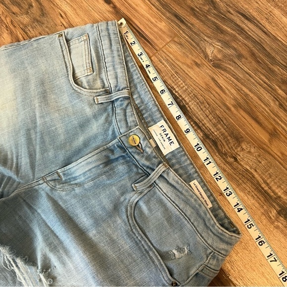 Frame Le Grand Garcon Raw-Edge Denim Shorts - Picture 10 of 13